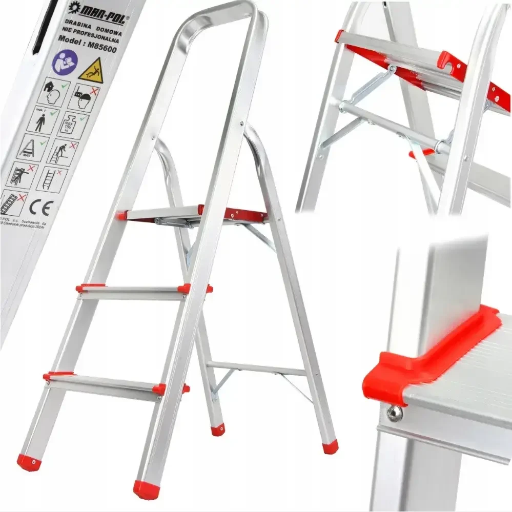 Алюмінієві сходи Mar-Pol M85600, 3 ступені, фото 1