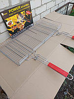 Решетка гриль для барбекю двойная 70*31*6 см