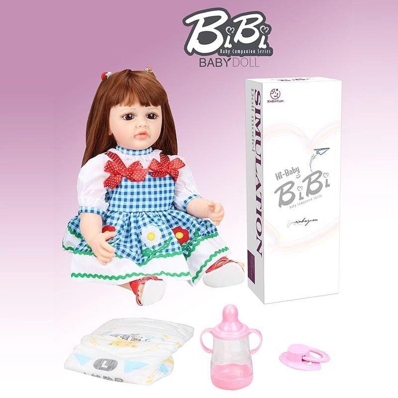 Лялька XBY 5521 (12) висота 52 см, гумова, пляшечка, памперс, соска, в коробці