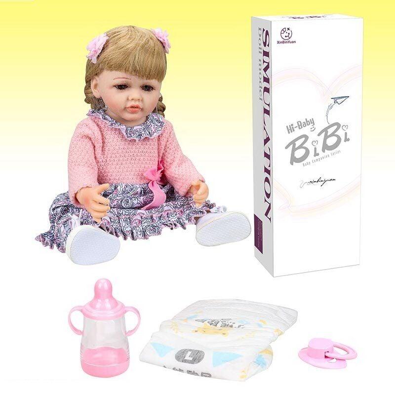 Лялька XBY 5524 (12) висота 52 см, гумова, пляшечка, памперс, соска, шкарпетки, в коробці