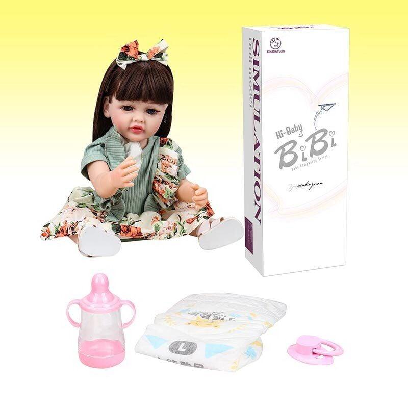 Лялька XBY 5526 (12) висота 52 см, гумова, пляшечка, памперс, соска, в коробці