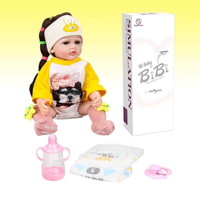 Лялька XBY 5527 (12) висота 52 см, гумова, пляшечка, памперс, соска, в коробці