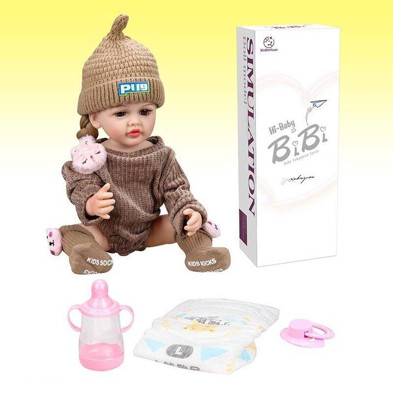 Лялька XBY 5529 (12) висота 52 см, гумова, шапочка, пляшечка, памперс, соска, в коробці