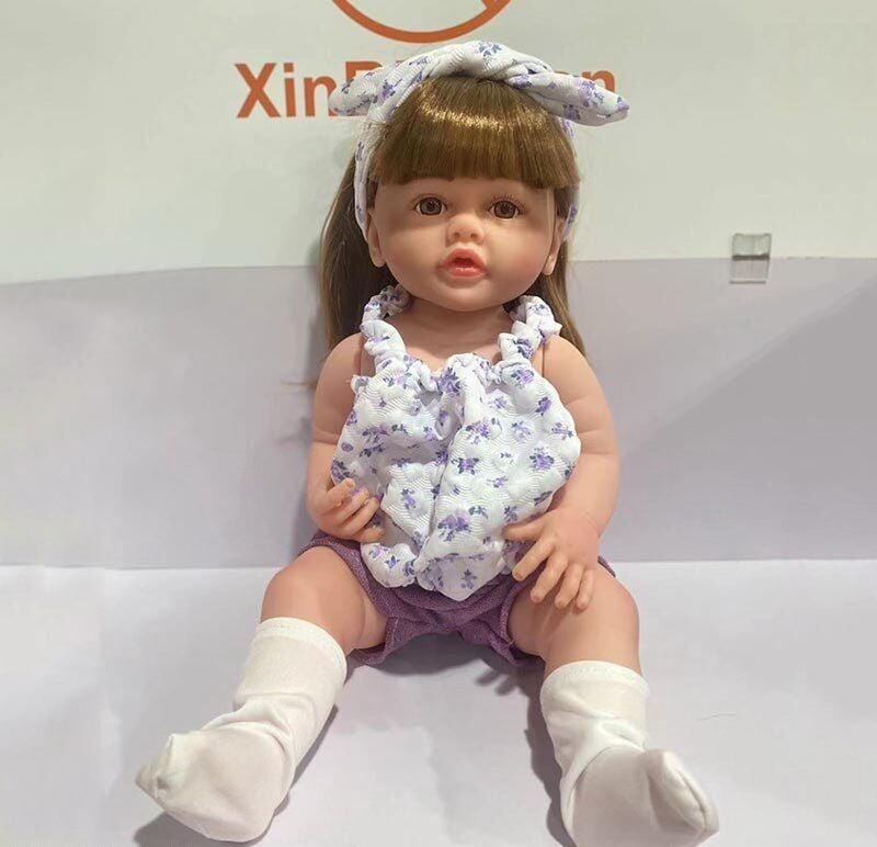 Лялька XBY 5537 (12) висота 52 см, гумова, пляшечка, памперс, соска, шкарпетки, в коробці