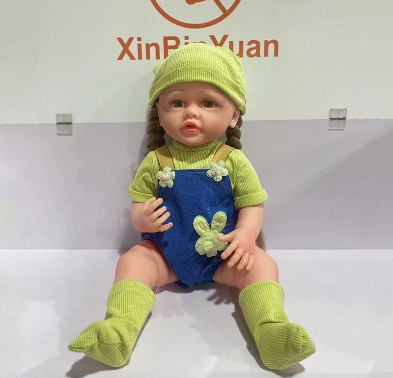 Лялька XBY 5544 (12) висота 52 см, гумова, пляшечка, памперс, соска, шкарпетки, шапочка, в коробці