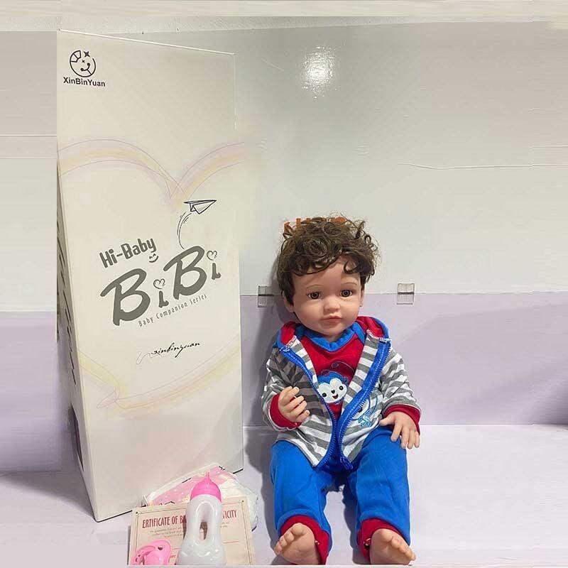 Лялька XBY 5552 (12) висота 52 см, гумова, пляшечка, памперс, соска, шкарпетки, в коробці