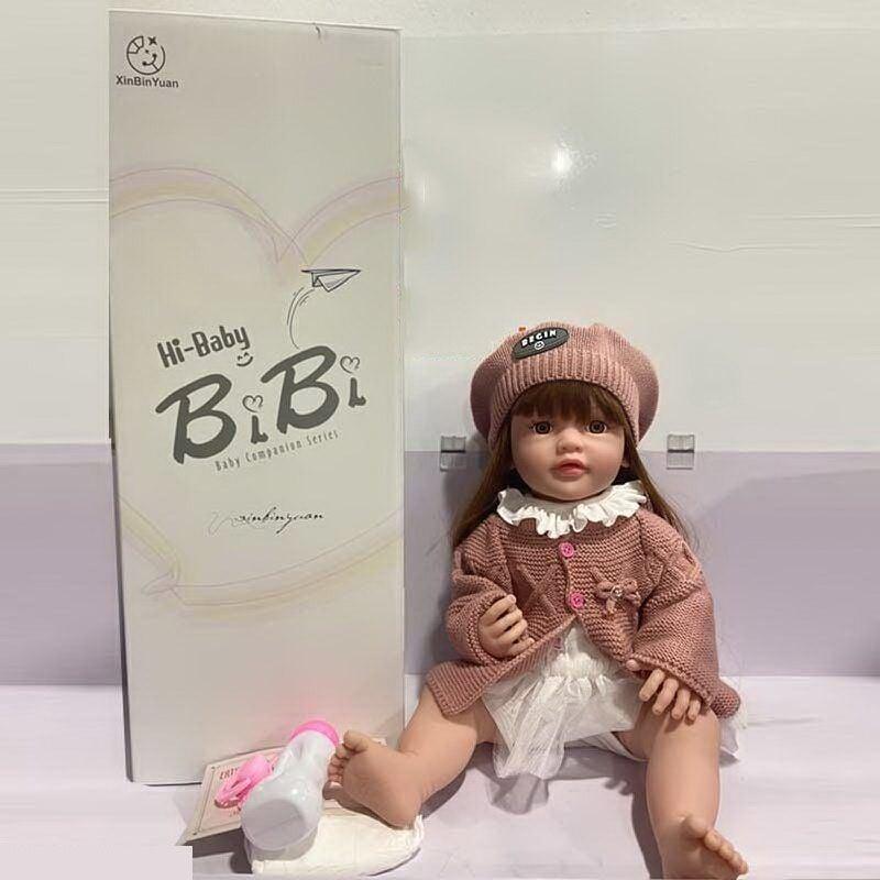 Лялька XBY 5557 (12) висота 52 см, гумова, пляшечка, памперс, соска, шкарпетки, шапочка, в коробці