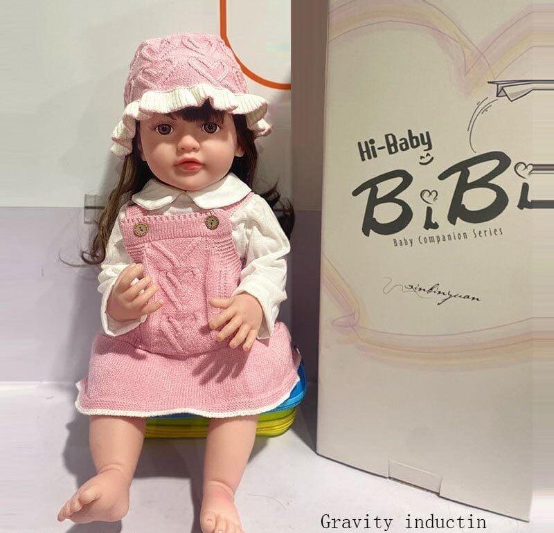Лялька XBY 6602 (12) звуки, висота 52 см, гумова, пляшечка, памперс, соска, шапочка, шкарпетки, в коробці