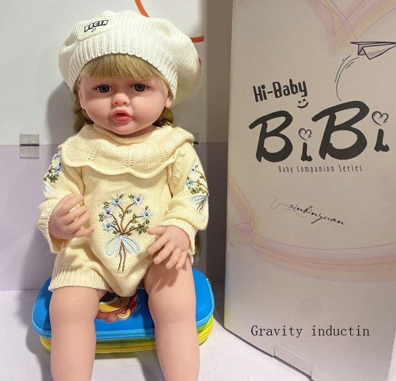 Лялька XBY 6610 (12) звуки, висота 52 см, гумова, пляшечка, памперс, соска, шапочка, шкарпетки, в коробці