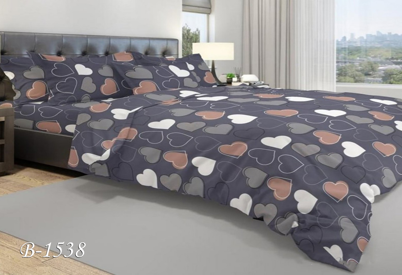 Євро постільна білизна Тет-@-Тет В-1538 бязь (економ), фото 1