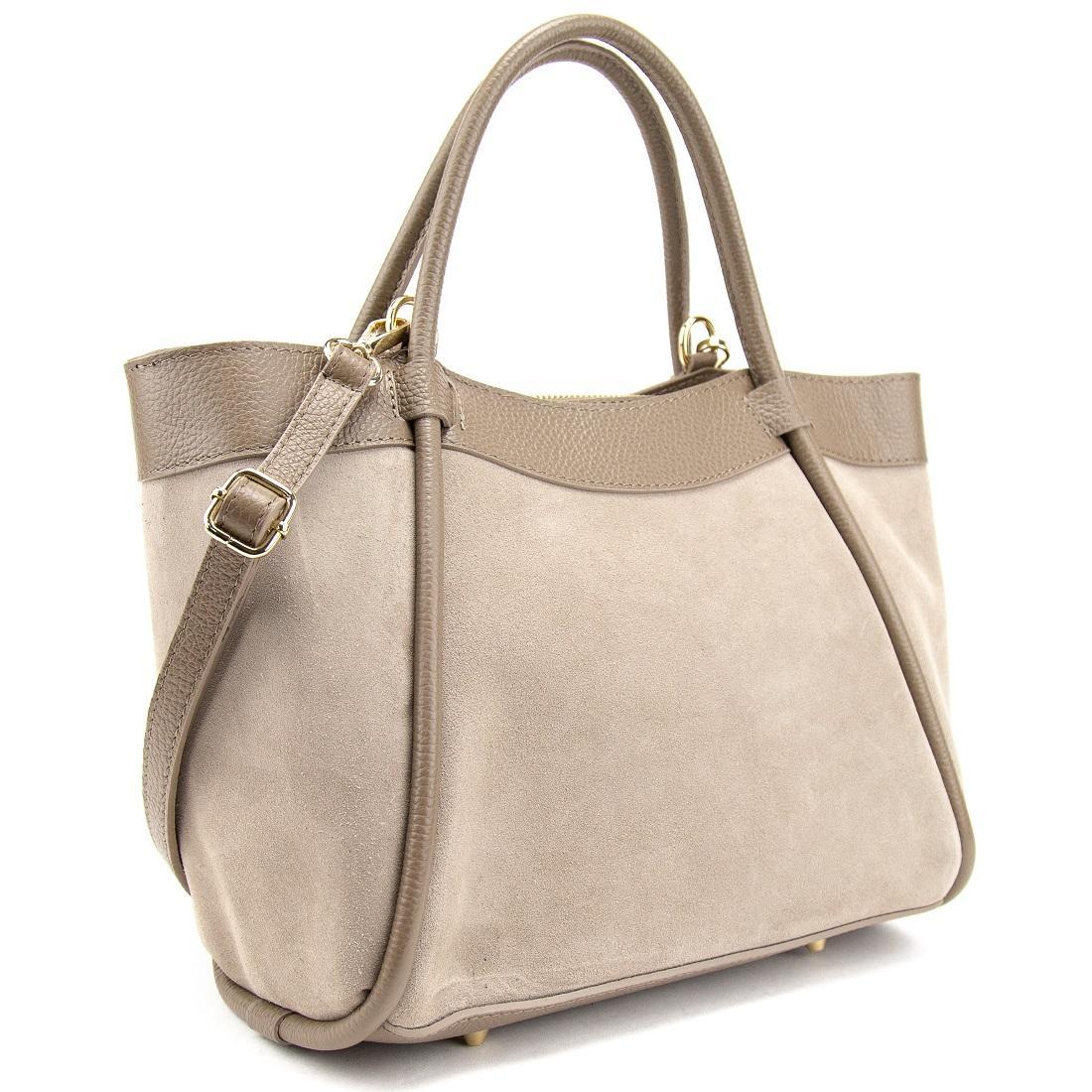 Замшева жіноча сумка Firenze Italy F-IT-7668T бежева