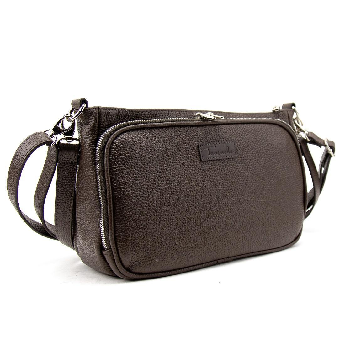 Сумка жіноча шкіряна кросбоді Tavinchi CH-001DB-FL коричнева