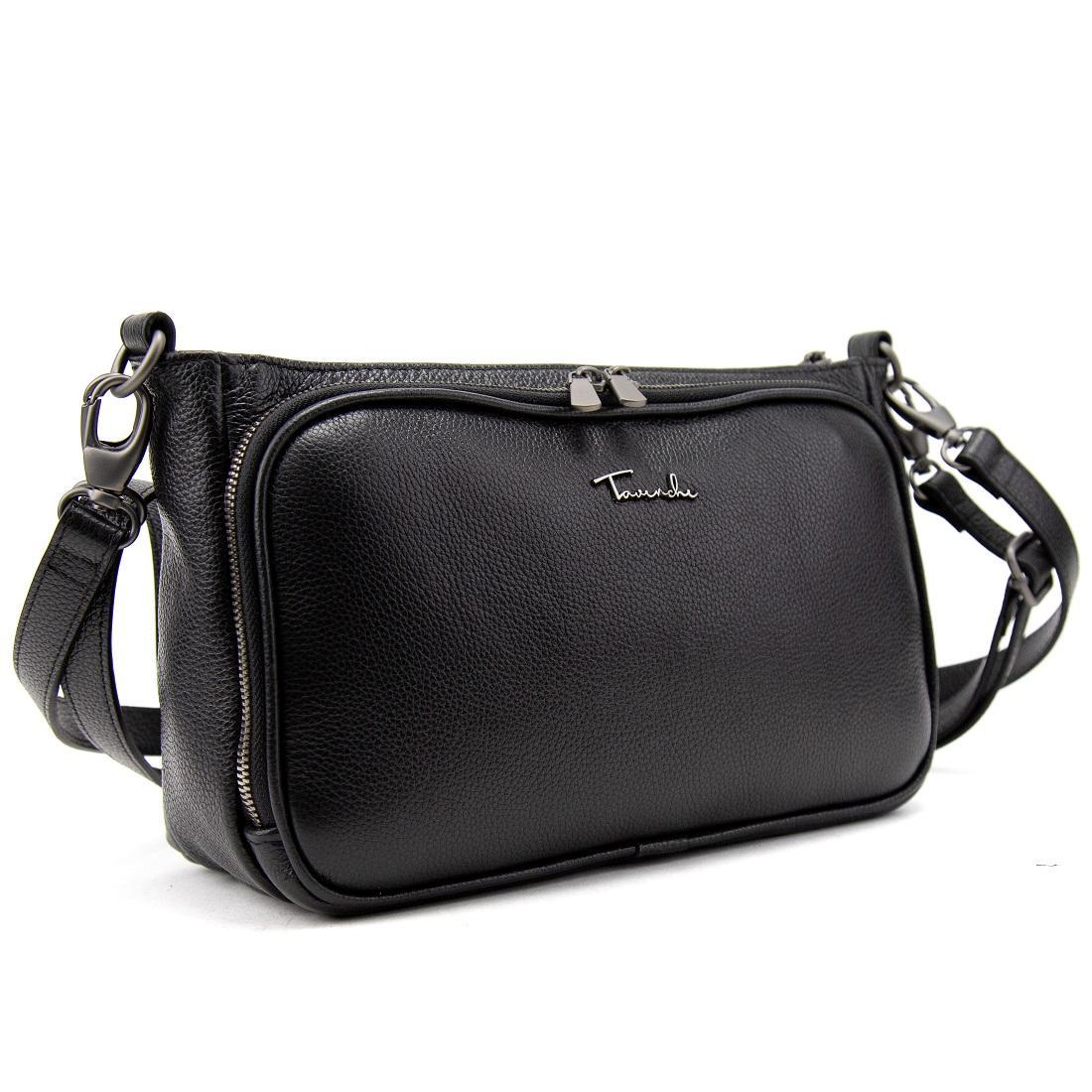 Сумка жіноча шкіряна Tavinchi CH-001A-FL чорна, фото 1