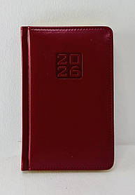 Щоденник датований А6 2026 рік Bravo Червоний Екокожа 336 стор у лінію (ВМ2523-05) Buromax