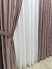 Оксамитові(велюрові) однотонні штори турецької якості. Колір:світло-фіолетовий(лавандовий), фото 2