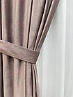 Оксамитові(велюрові) однотонні штори турецької якості. Колір:світло-фіолетовий(лавандовий), фото 4