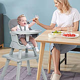 Високе кріселко для годування 6 в 1 сірого кольору, фото 3