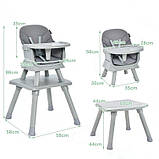 Високе кріселко для годування 6 в 1 сірого кольору, фото 4