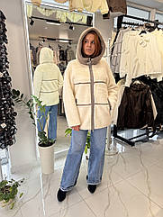 Дублянка з хутром еко норки, двостороння.