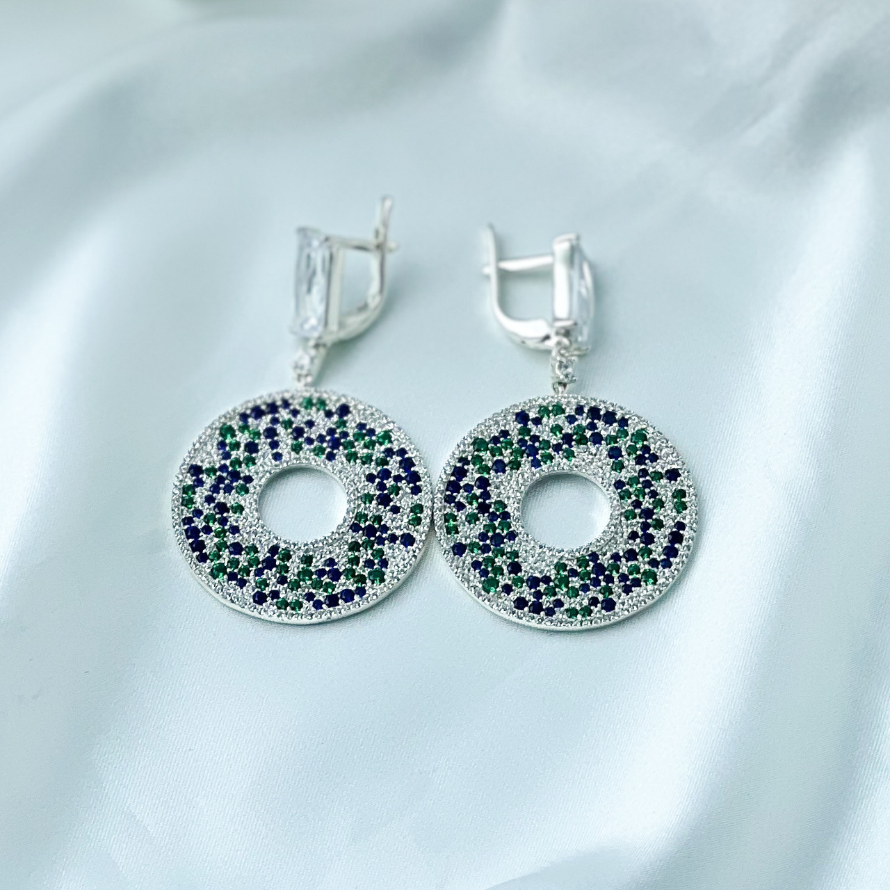 Сережки з круглим підвісом срібло Еймі, фото 1