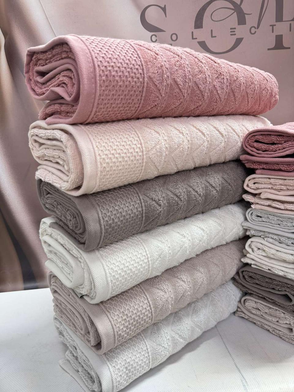 Рушники жакардові Sofia для сауни 100 на 150 см в упаковці 6 штук, фото 1