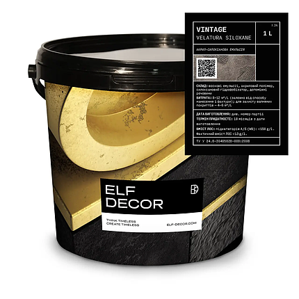 Віск акрил силоксановий ELF DECOR VELATURA VINTAGE MATT декоративний 1л, фото 1