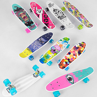Скейт Пенні борд S 29661 Best Board, 6 видів, колеса PU, світло, d = 4.5 см, дошка = 55 см