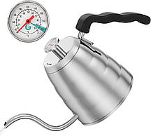 Чайник з термометром для пуровера 1.5 л Coffeegator з тонким довгим носиком для фільтр кави заварювальний