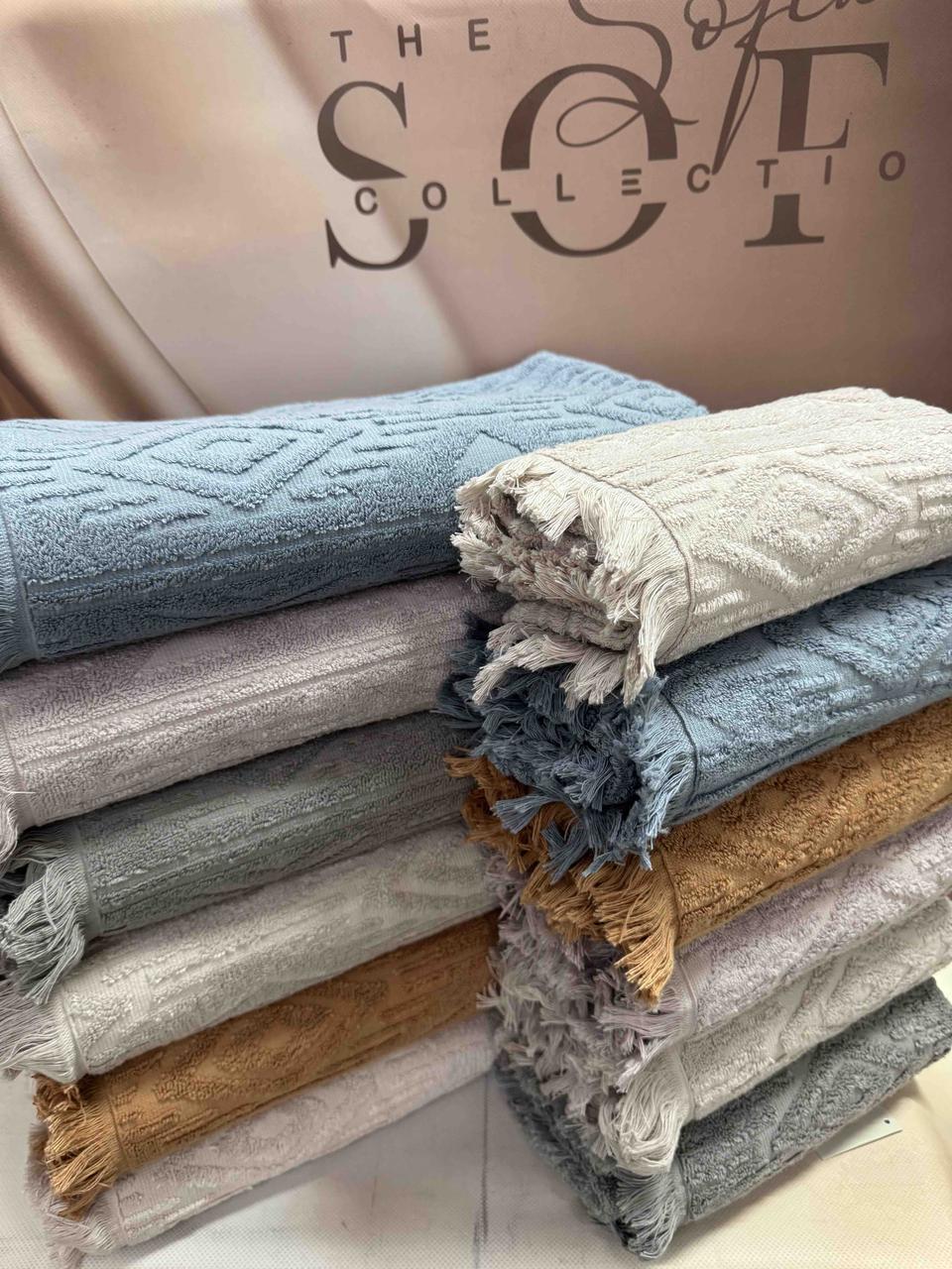 Рушники жакардові Sofia для сауни 100 на 150 см в упаковці 6 штук, фото 1