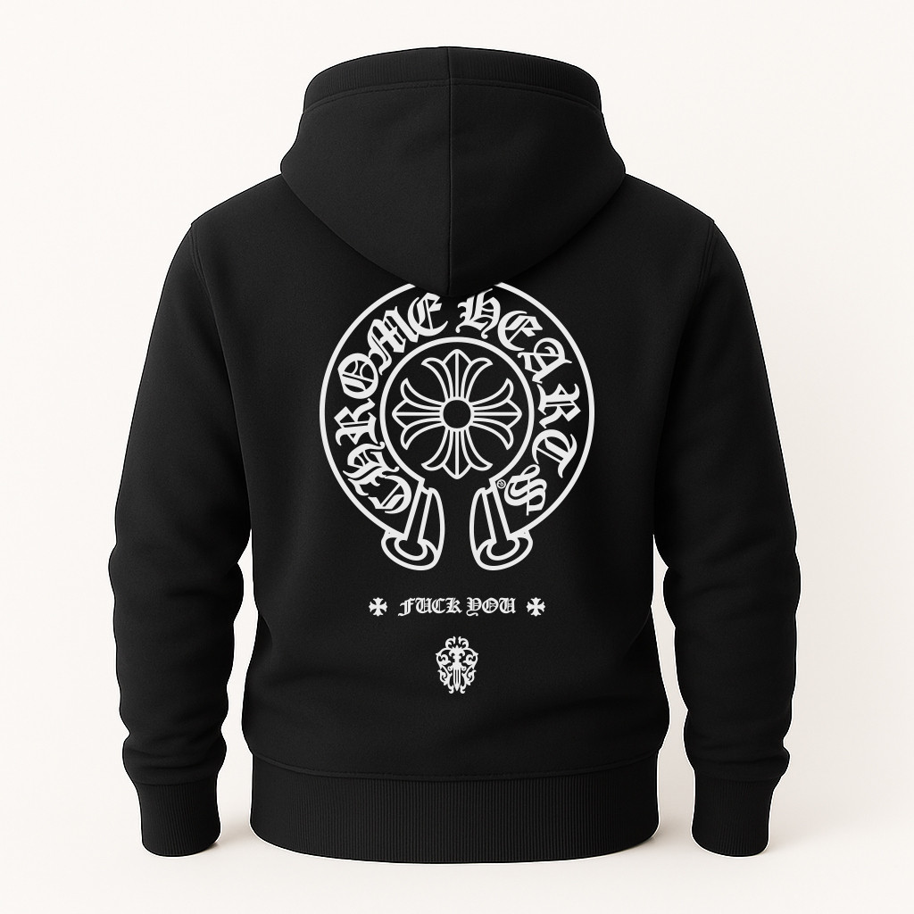 Худі Chrome Hearts чорна тепла м’яка якісна на флісі, фото 1