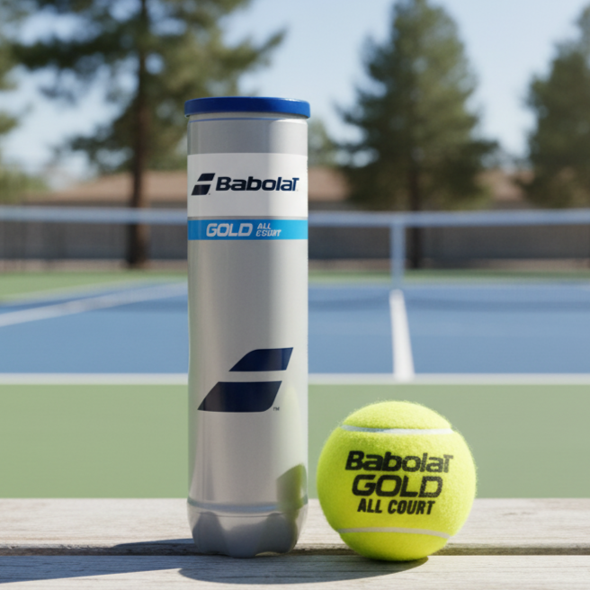 Тенісні м’ячі Babolat Gold All Court X4 (502085/113) | Преміальні м’ячі для великого тенісу, банка 4 шт, фото 1