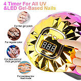 Професійна UV/LED лампа Sun G5 Max золота для сушіння гель-лаку, 200 Вт., фото 4