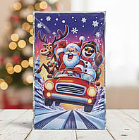 Пакет для цукерок фольгований 25х40 №46 "Санта в авто" 100 шт/уп. пакет для подарунків новорічна упаковка