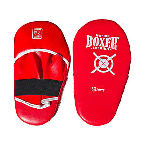 Лапи боксерські BOXER NEW прямі вінілшкіряні червоні