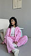 Утеплений костюм оверсайз зіп худі та штани палаццо Модель: 824-1585 Колір барбі, фото 3