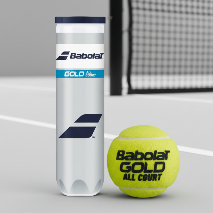 Тенісні м’ячі Babolat Gold All Court X4 (502085/113) | Преміальні м’ячі для великого тенісу, банка 4 шт, фото 1