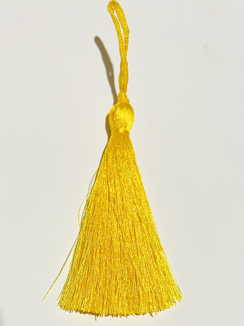 Китиця декоративна текстильна мала 7 см жовтий насичений 1 шт.