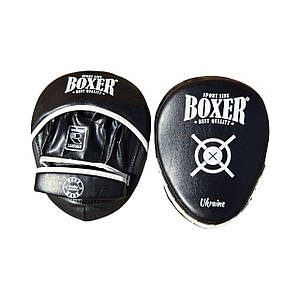 Лапи боксерські BOXER NEW ергономічні вінілшкіряні чорні