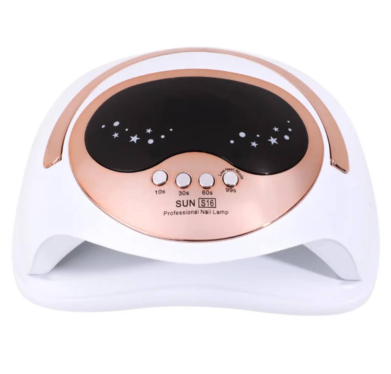Професійна лампа UV/LED SUN S16 Chrom біла з золотом для сушіння гель-лаку, 168 Вт., фото 1
