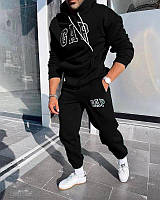 Чоловічий теплий костюм на флісі з капюшоном. Чорний/графіт/меланж/хакі. 48-50; 52-54.