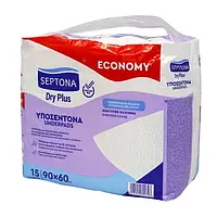 Пелюшки вологопоглинаючі одноразові Septona Dry Plus 60×90 см 15 шт