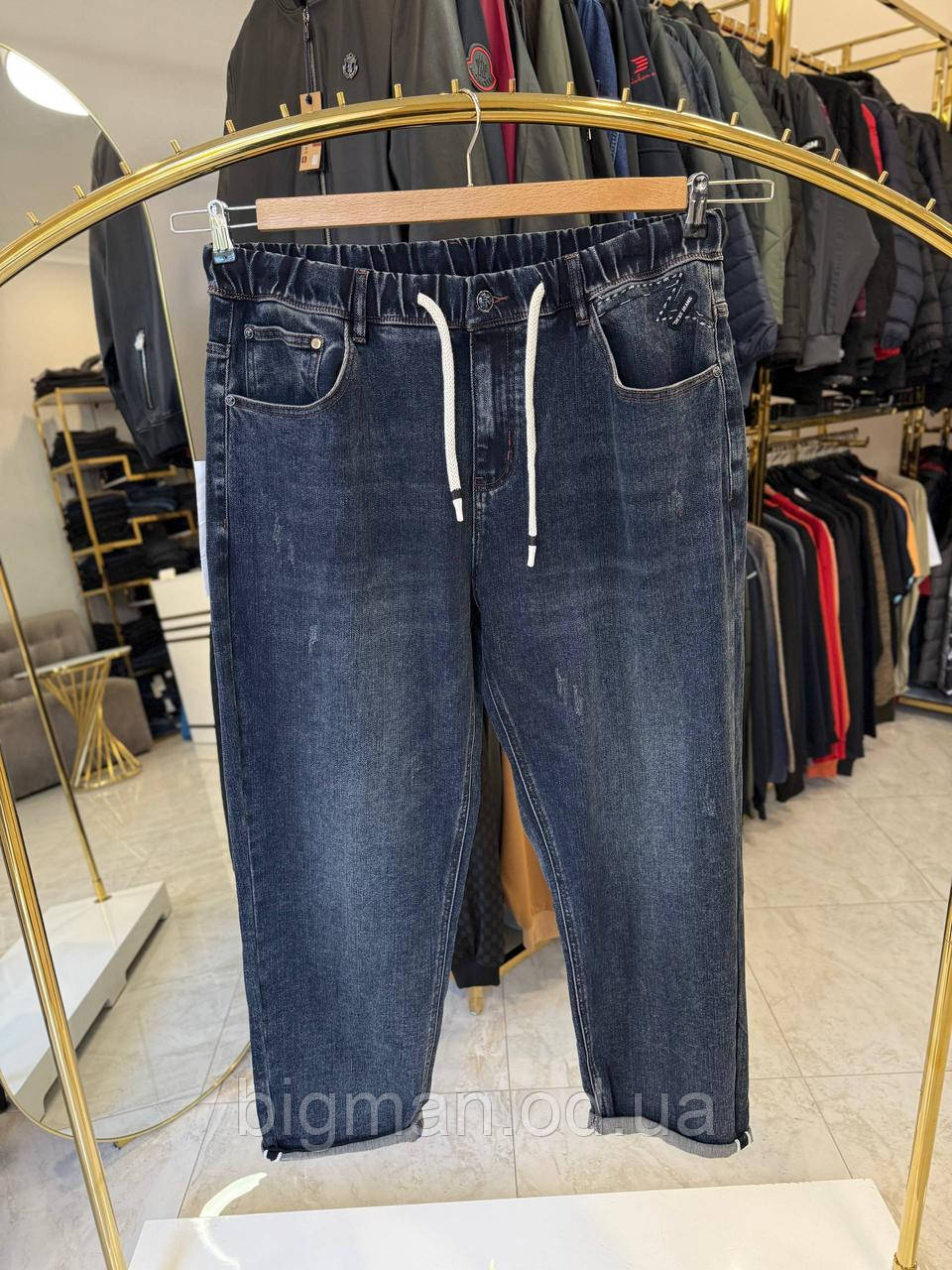 Чоловічі джинси на резинці OZA 0837 (батал) 38-46р синій