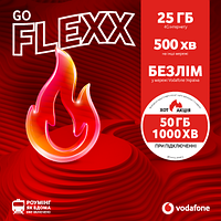 Vodafone Flexx GO + YouTube Premium  (4тижні включено в пакет)