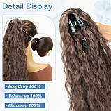 Шиньон хвилястий шинйон на крабі з утяжкою світло-коричневий 76 см термоволокно, фото 2