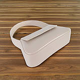 Жіночий клатч сумка через плече бежева маленька сумочка з плечовим ременем з екошкіри, фото 5