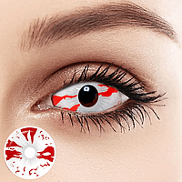 Склеральні білі лінзи Зомбі | Білі лінзи на все око Склери 22 мм | Лінзи білі