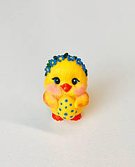 Прикраса для торта з шоколадної глазурі Пташеня з віночком 3D