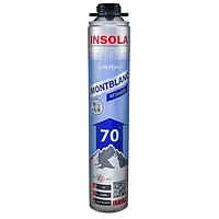 Монтажна піна INSOLA Montblanc Elastic 870 мл — професійна поліуретанова всесезонна піна для вікон та дверей, еластична, Литва
