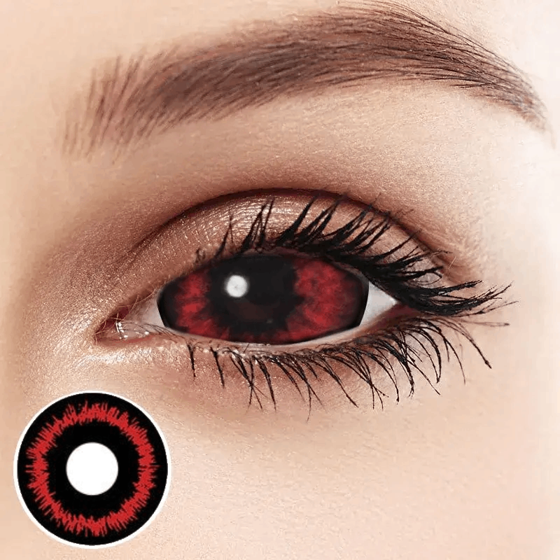 Склеральні лінзи чорні Хорор Дарк | Чорні лінзи все око | Склери 22 мм | Лінзи чорне око, фото 1