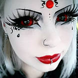 Склеральні лінзи чорні Хорор Дарк | Чорні лінзи все око | Склери 22 мм | Лінзи чорне око, фото 3